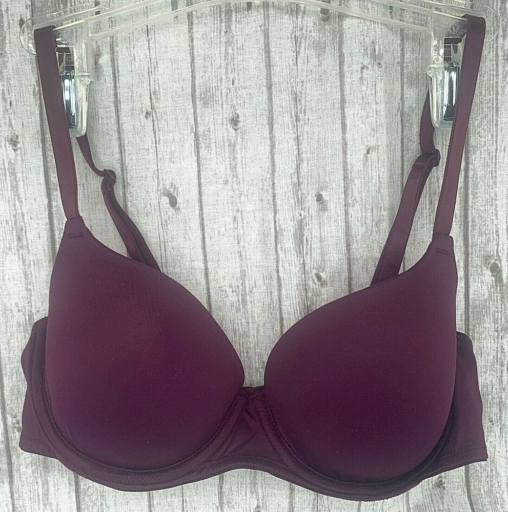Victorias Secret PINK Wear Everywhere Lightly Lined Bra Maroon 32C
